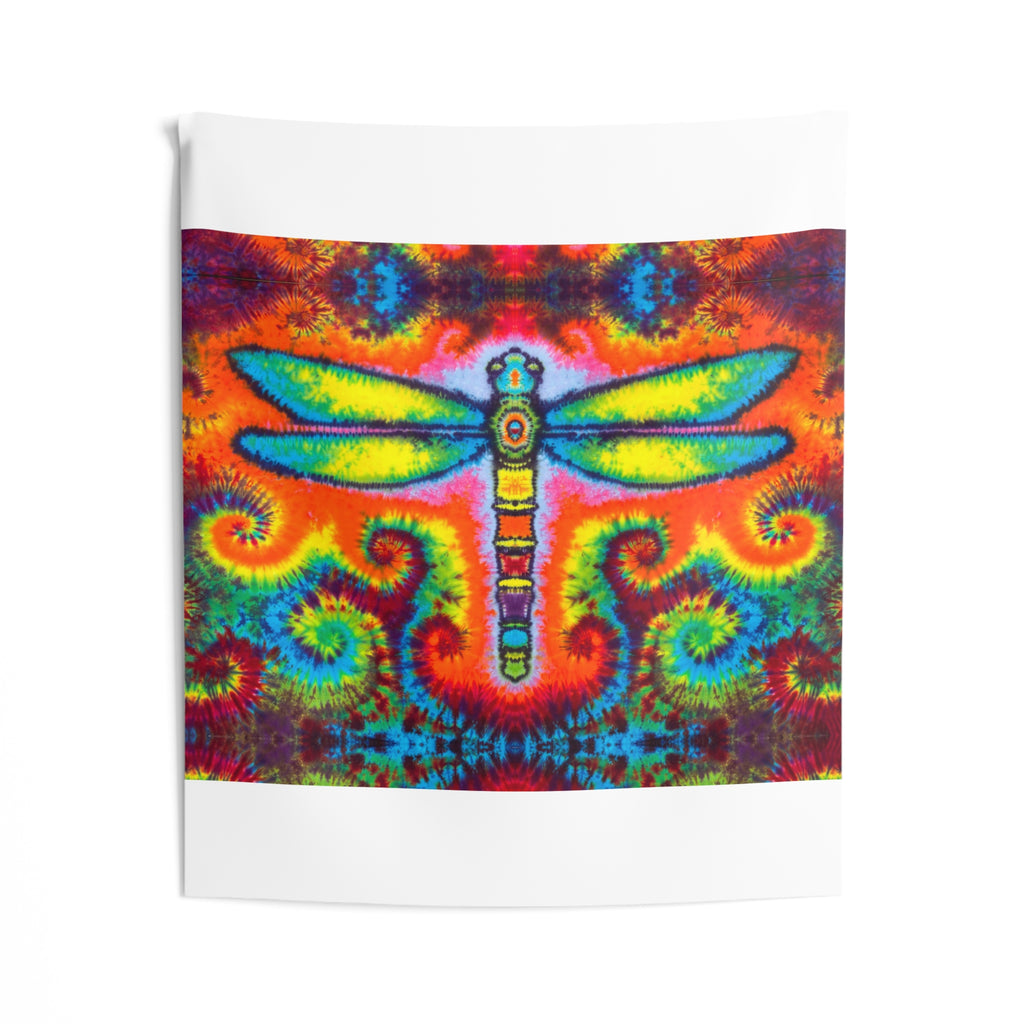 Rainbow Dragonfly Tie-Dye Wall Tapestry | JamminOn