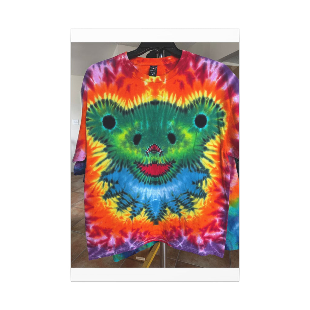 Rainbow Bear Full Spectrum Tie-Dye Wall Art Canvas Print | JamminOn