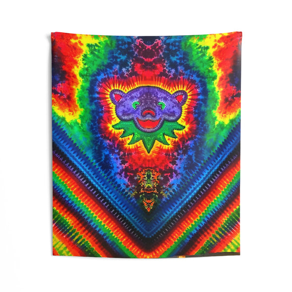 Purple Jerry Bear Chevron Tie-Dye Wall Tapestry | JamminOn
