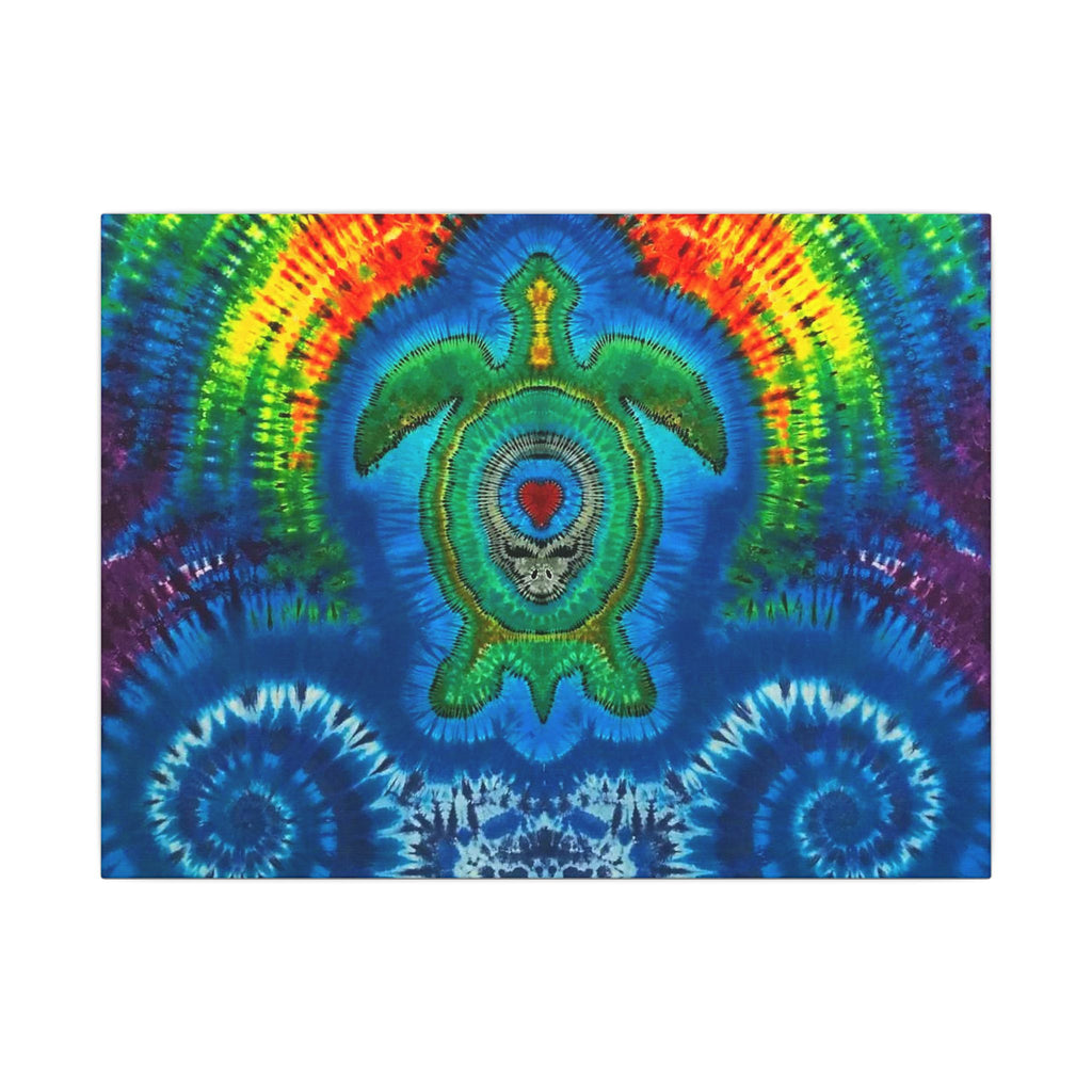 Rainbow Arch Sea Turtle Tie-Dye Canvas Print | JamminOn