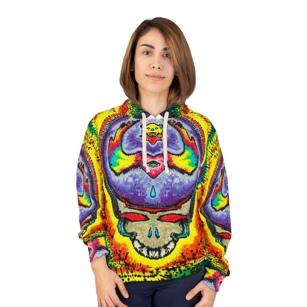 Stealie Yer Face Bear Heart Tie-Dye AOP Hoodie | JamminOn