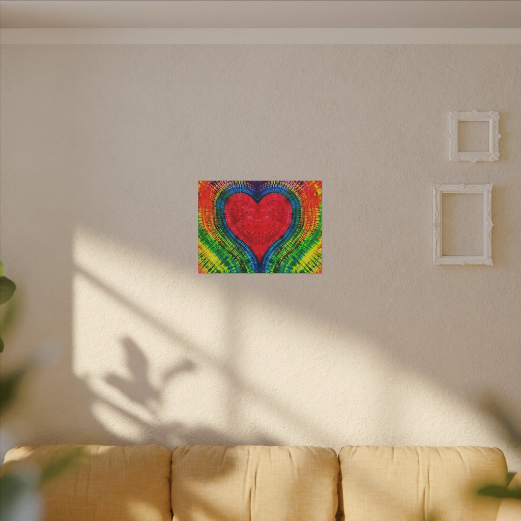 Rainbow Heart of  LOVE Tie-Dye Canvas Print | JamminOn