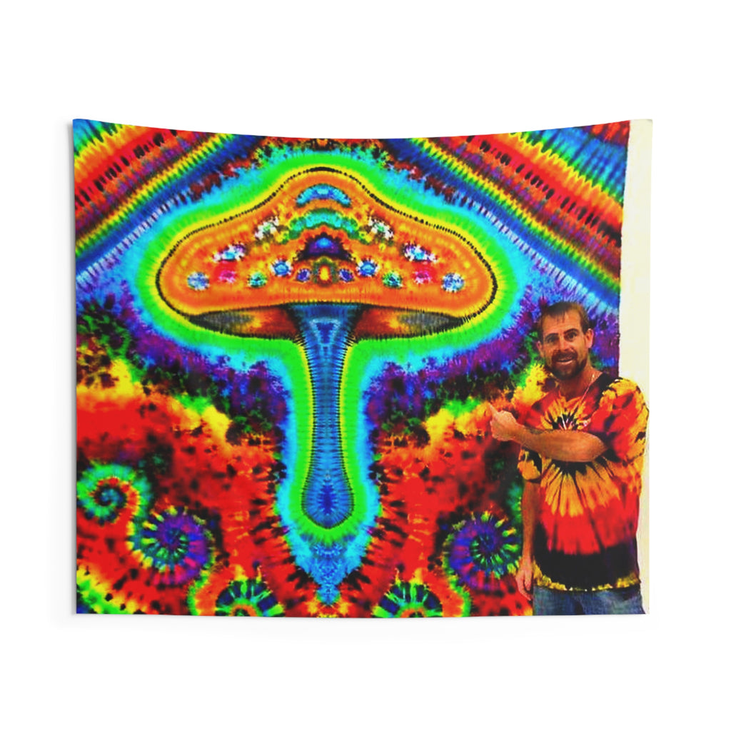 Psychedelic Mushroom Spiral Tie-Dye Wall Tapestry | JamminOn