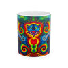 Blue Jammin Bear Heart Tie-Dye Ceramic Mug | JamminOn