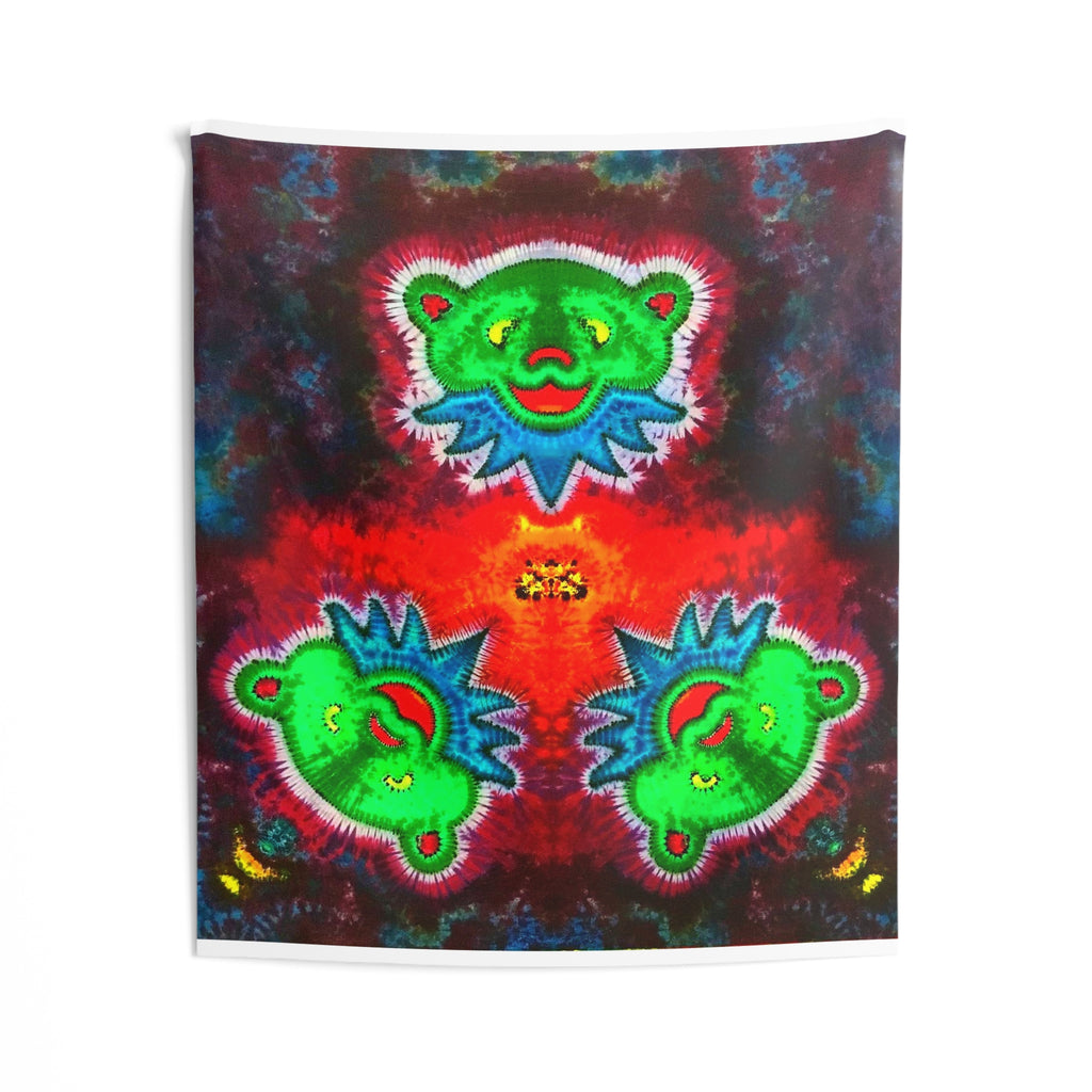 Triple Dancing Bears Tie-Dye Wall Tapestry | JamminOn