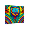 Teal Bear Rainbow Fans Tie-Dye Canvas Print | JamminOn