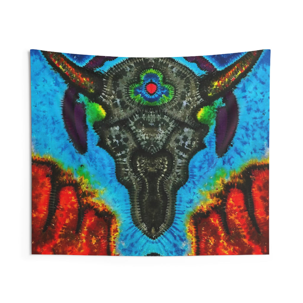 Buffalo Skull Tie-Dye Wall Tapestry | JamminOn