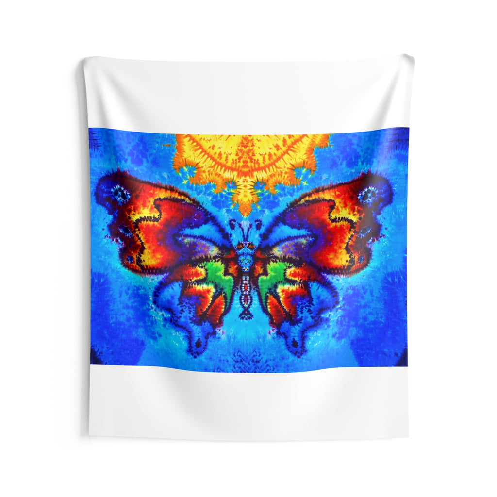 Blue Moth Tie-Dye Psychedelic Wall Tapestry | JamminOn