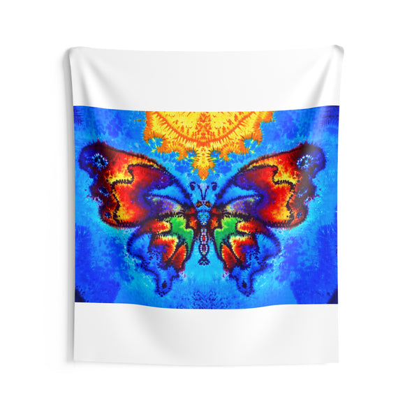 Blue Moth Tie-Dye Psychedelic Wall Tapestry | JamminOn