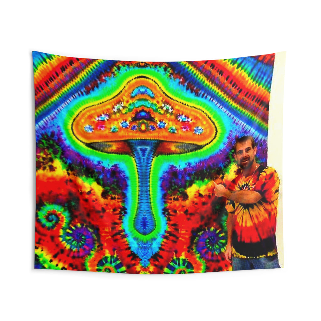 Psychedelic Mushroom Spiral Tie-Dye Wall Tapestry | JamminOn