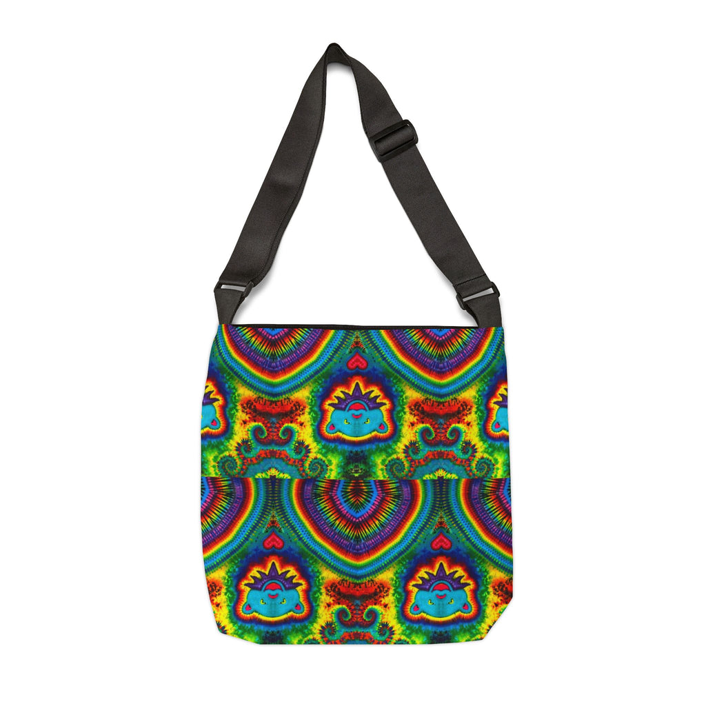 Teal Bear Rainbow Fans Tie-Dye Tote Bag | JamminOn