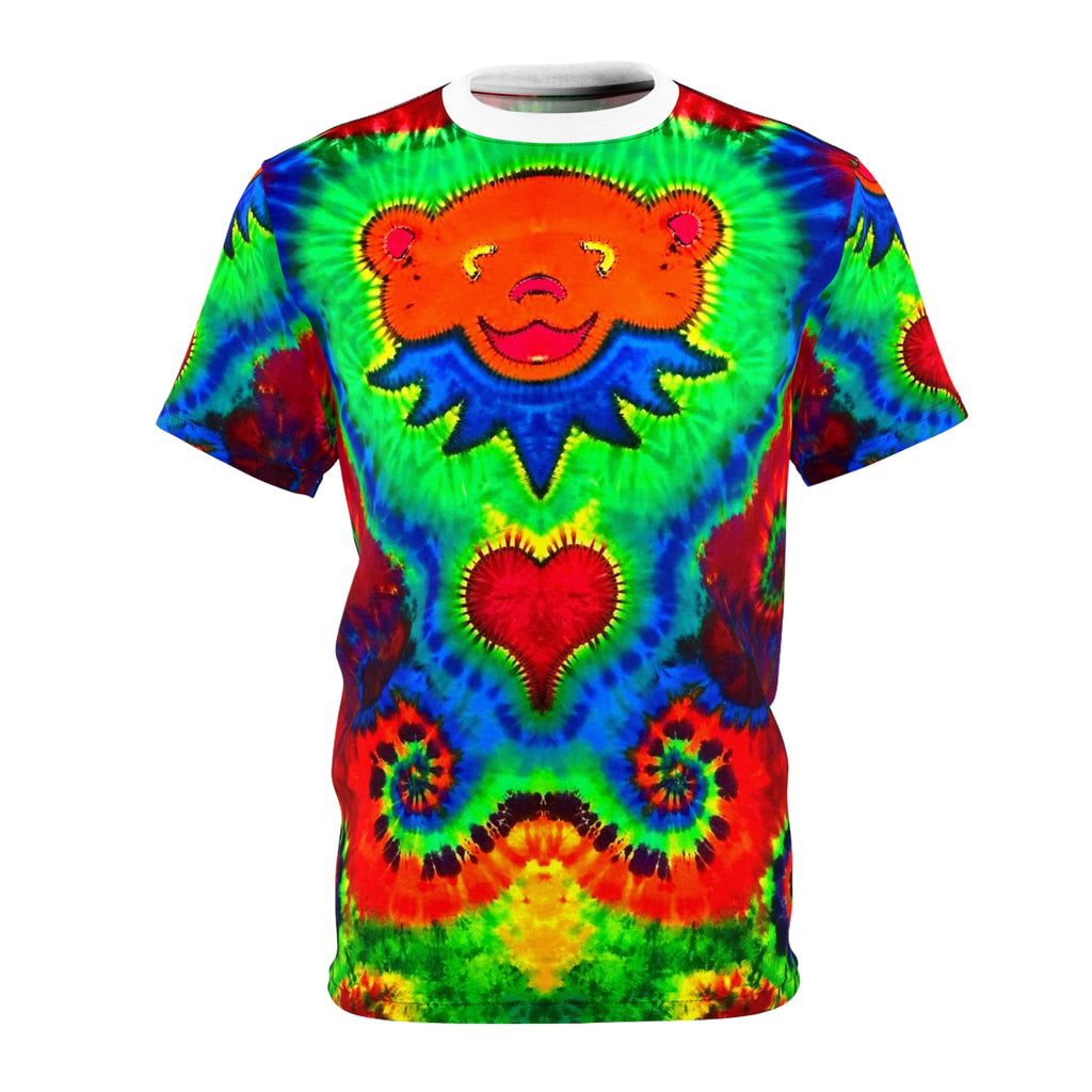 Orange Bear Rainbow Spirals Tie-Dye AOP Shirt | JamminOn