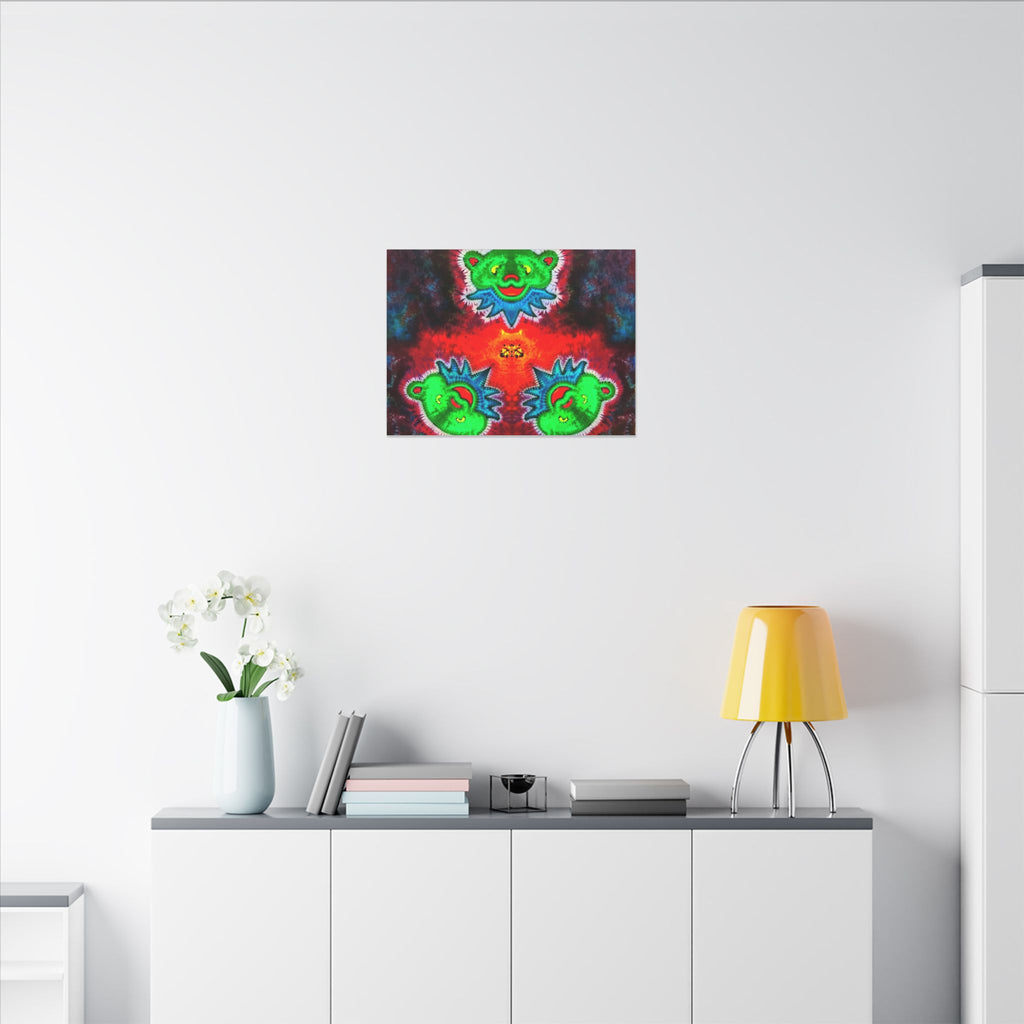 Triple Dancing Bears Tie-Dye Canvas Print | JamminOn