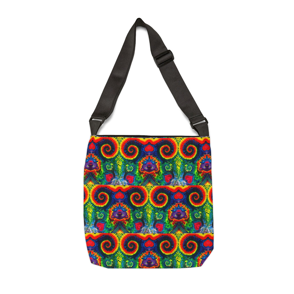 Purple Dancing Bear Hearts Tie-Dye Tote Bag | JamminOn