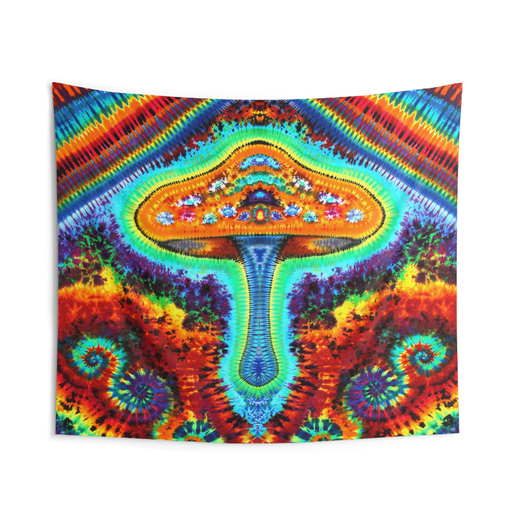 Psychedelic Mushroom Spiral Tie-Dye Tapestry | JamminOn
