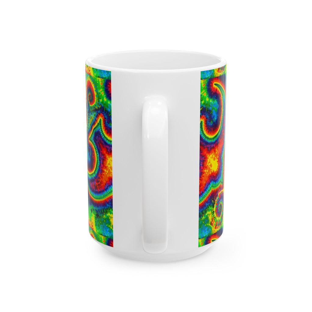 Om Symbol Rainbow Tie-Dye Ceramic Mug | JamminOn