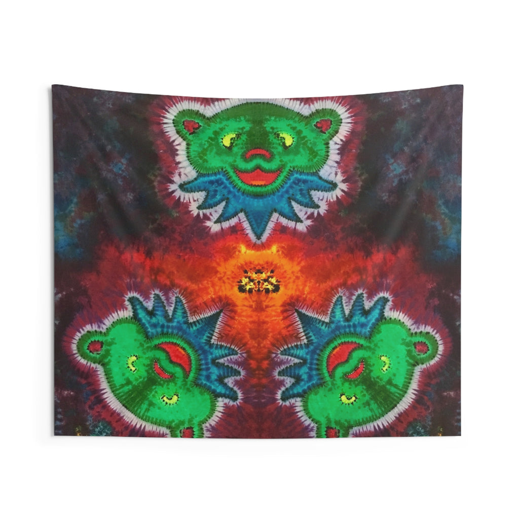 Triple Bear Glow Tie-Dye Wall Tapestry | JamminOn