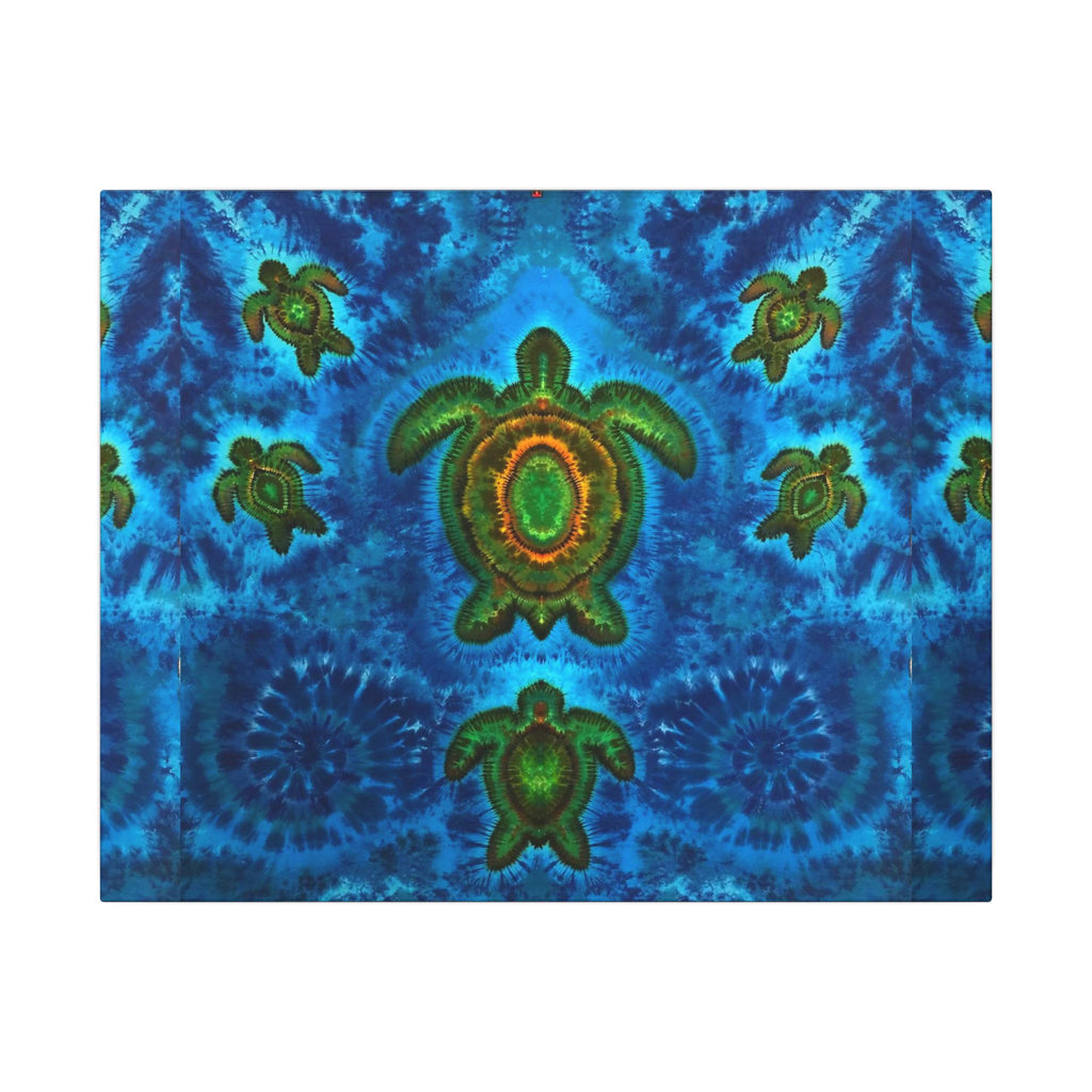 Sea Turtle Family Tie-Dye Canvas Print | JamminOn