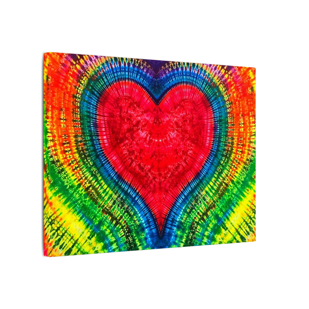 Rainbow Heart of  LOVE Tie-Dye Canvas Print | JamminOn