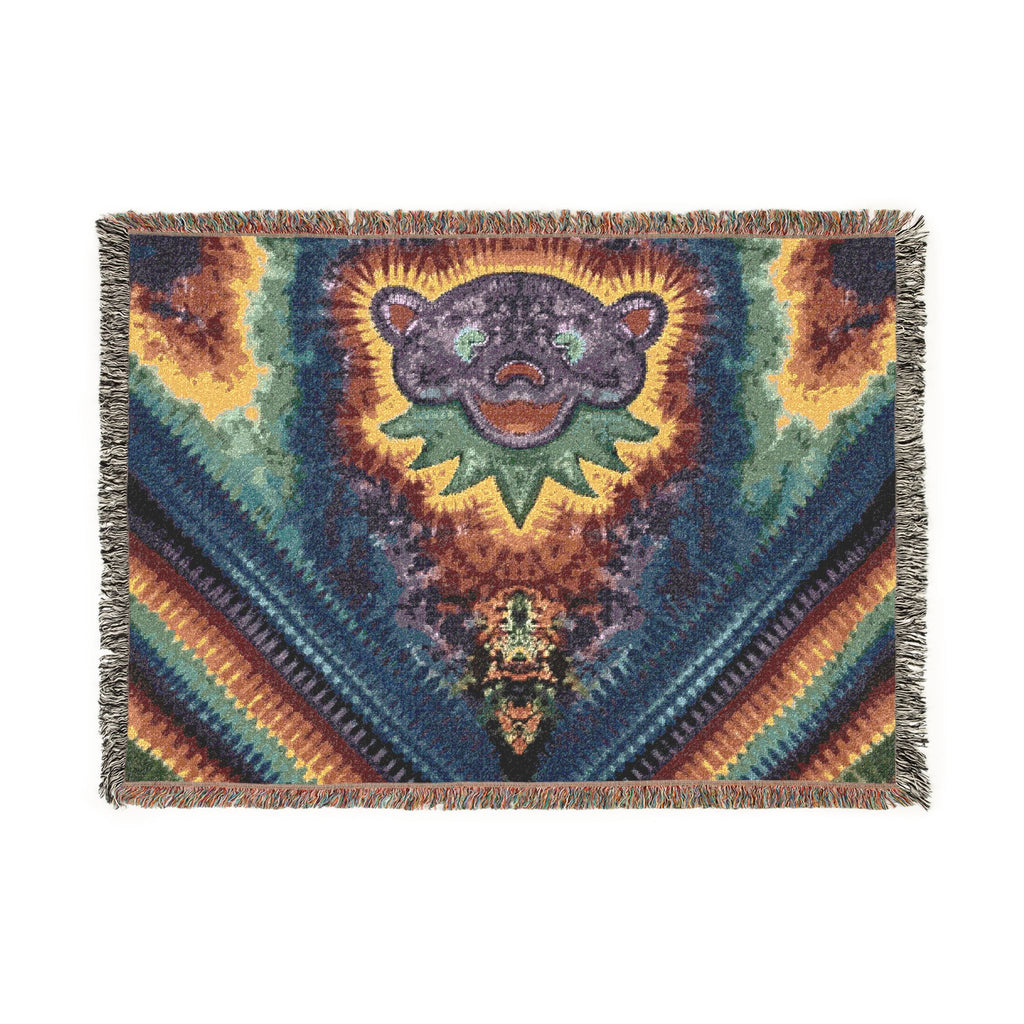 Psychedelic Tie-Dye Woven Blanket | JamminOn Festival Art
