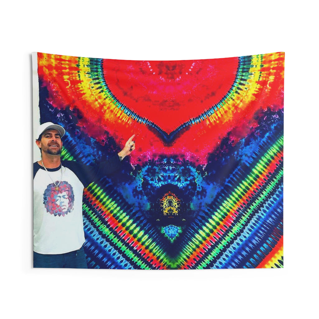 Rainbow Heart Original Tie-Dye Wall Tapestry | JamminOn