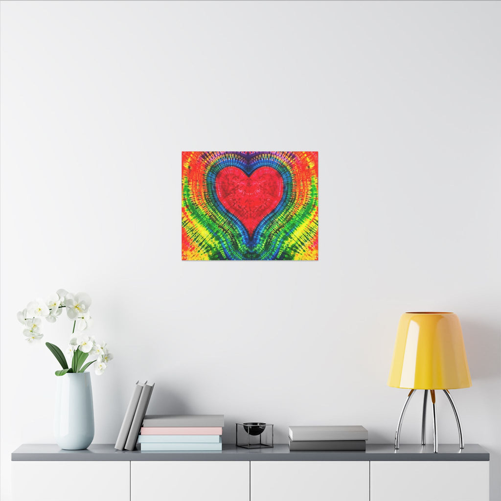 Rainbow Heart of Love Tie-Dye Canvas Print | JamminOn