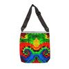 Orange Bear Rainbow Spirals Tie-Dye Tote Bag | JamminOn