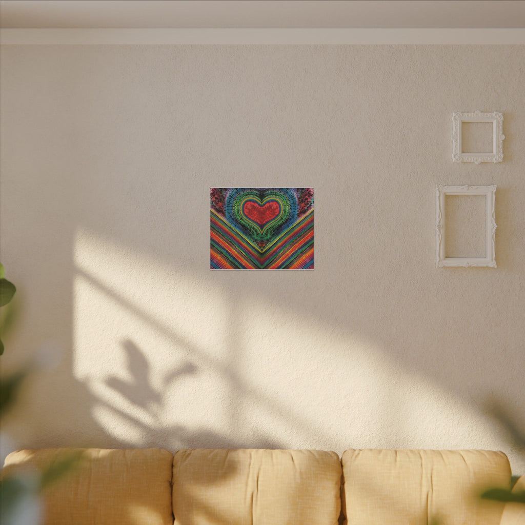 Chevron Rainbow Heart Tie-Dye Wall Art Canvas Print | JamminOn