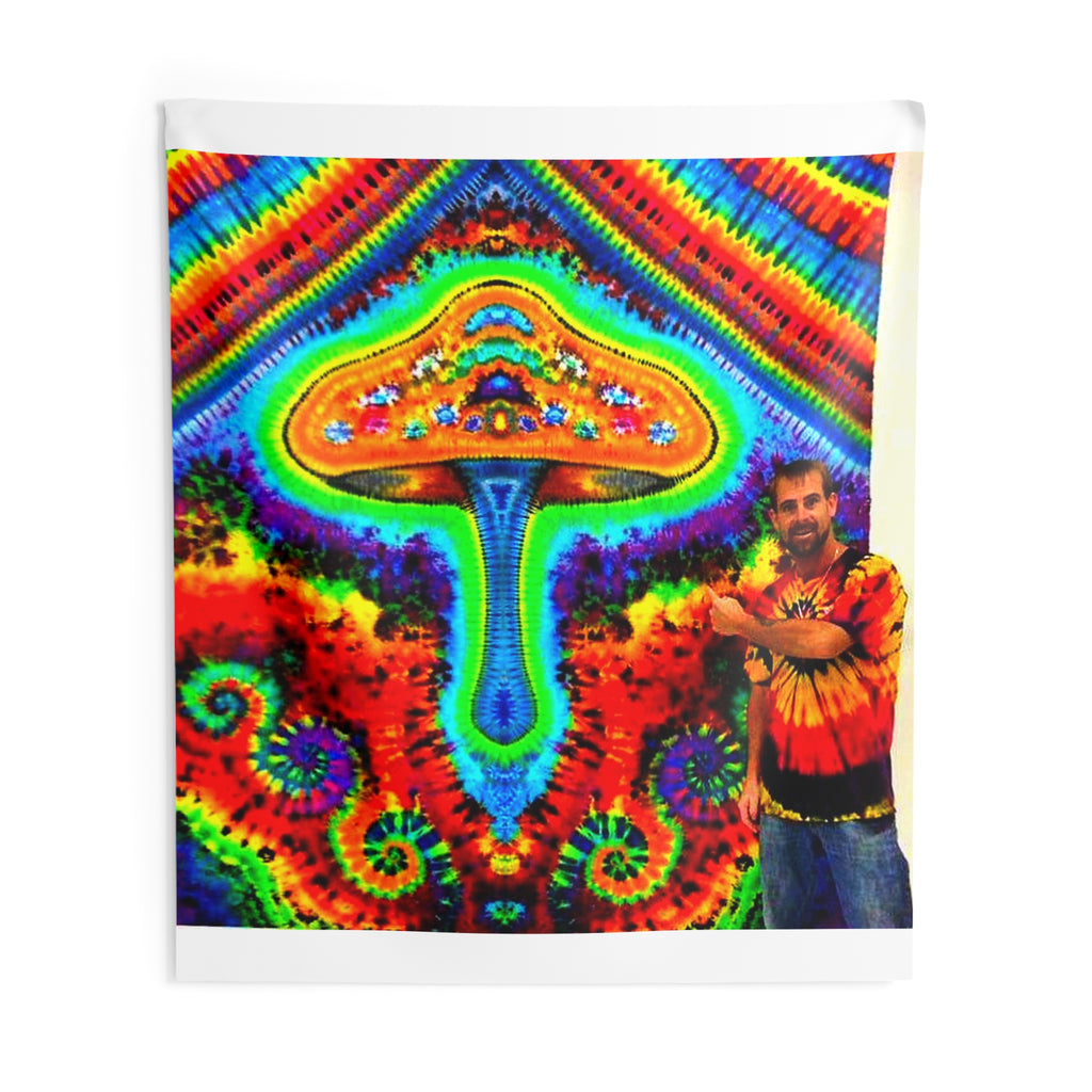Psychedelic Mushroom Spiral Tie-Dye Wall Tapestry | JamminOn