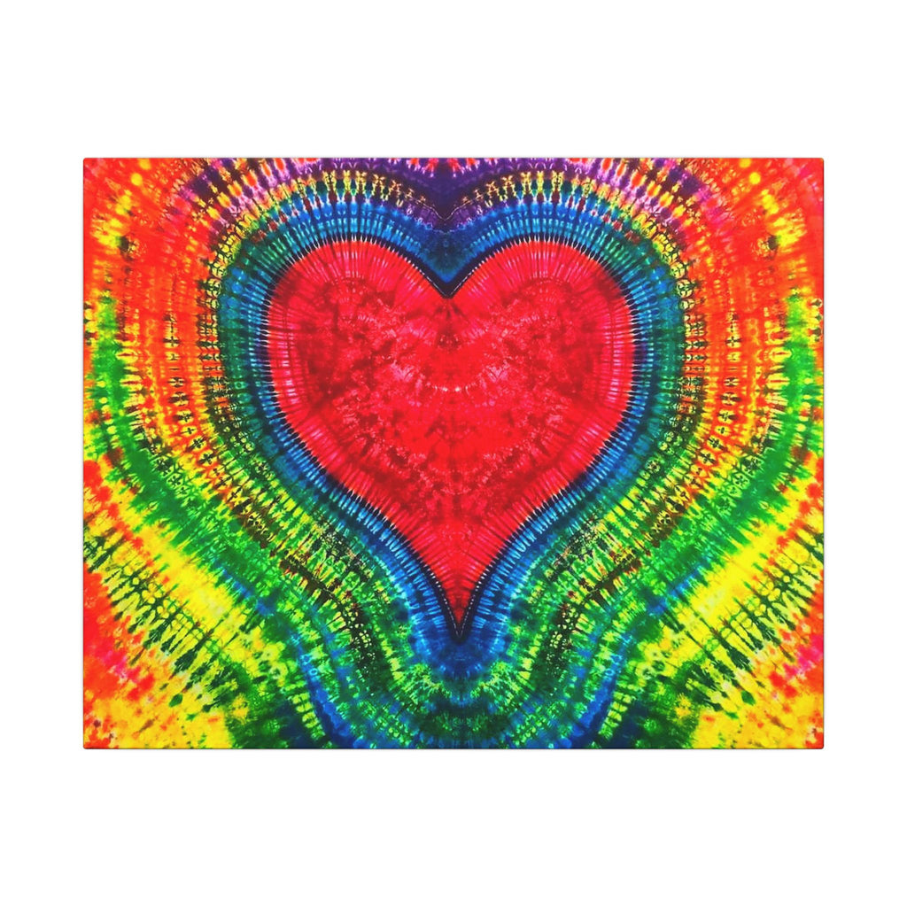 Rainbow Heart of Love Tie-Dye Canvas Print | JamminOn
