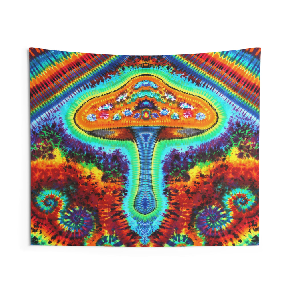 Psychedelic Mushroom Spiral Tie-Dye Tapestry | JamminOn