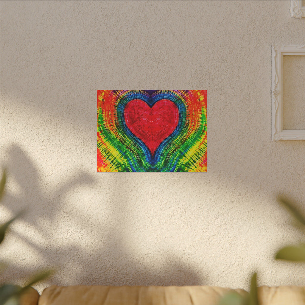 Rainbow Heart of Love Tie-Dye Canvas Print | JamminOn