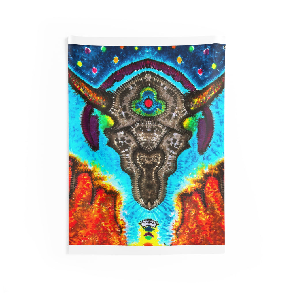 Desert Skull Cosmic Tie-Dye Wall Tapestry | JamminOn