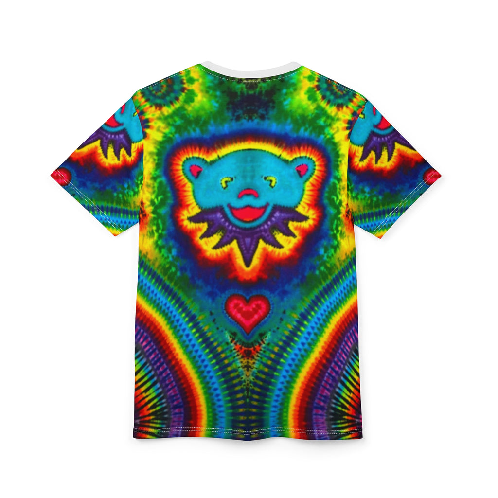 Teal Bear Rainbow Fans Tie-Dye AOP Shirt | JamminOn