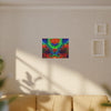 Orange Bear Rainbow Spirals Tie-Dye Canvas Print | JamminOn