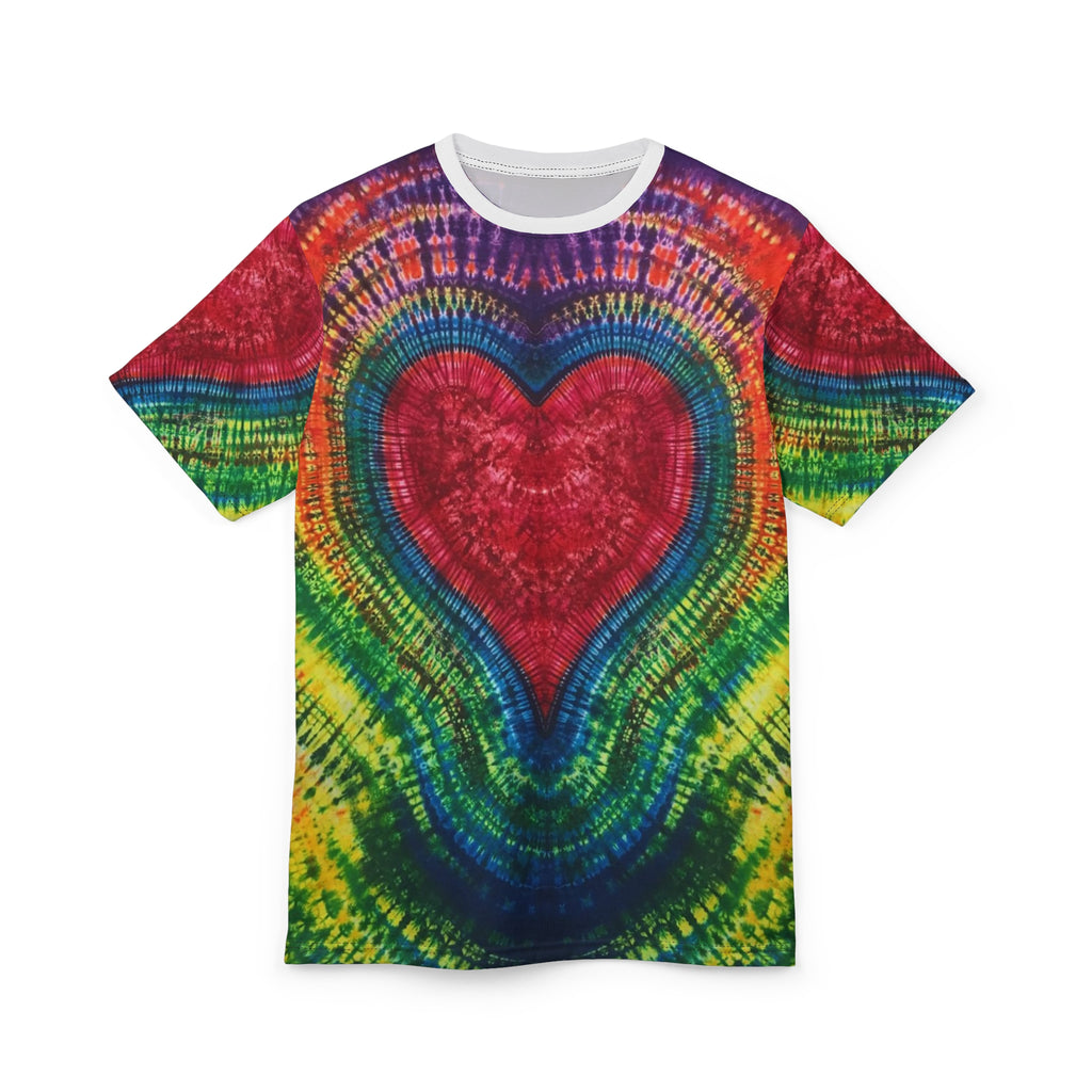 Rainbow Heart Mandala Tie-Dye AOP Shirt - JamminOn