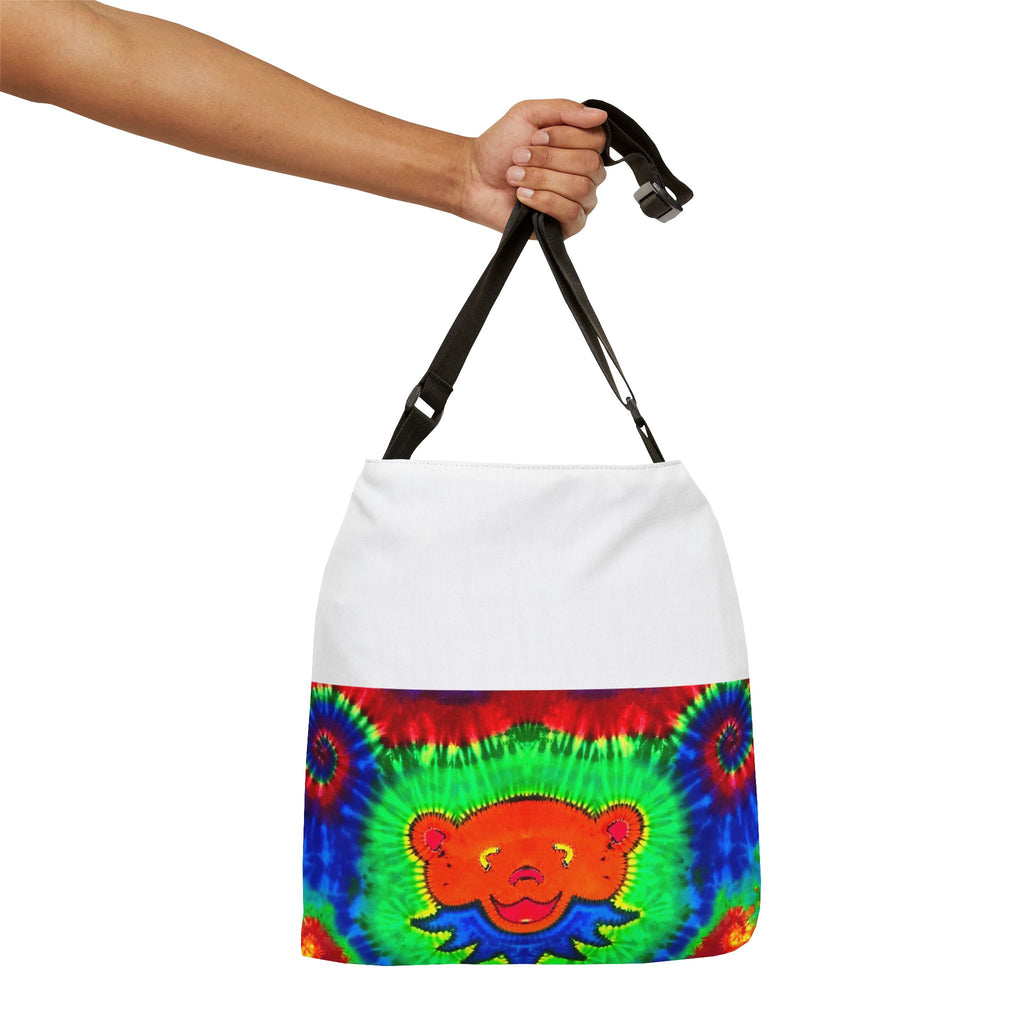 Orange Bear Rainbow Spirals Tie-Dye Tote Bag | JamminOn