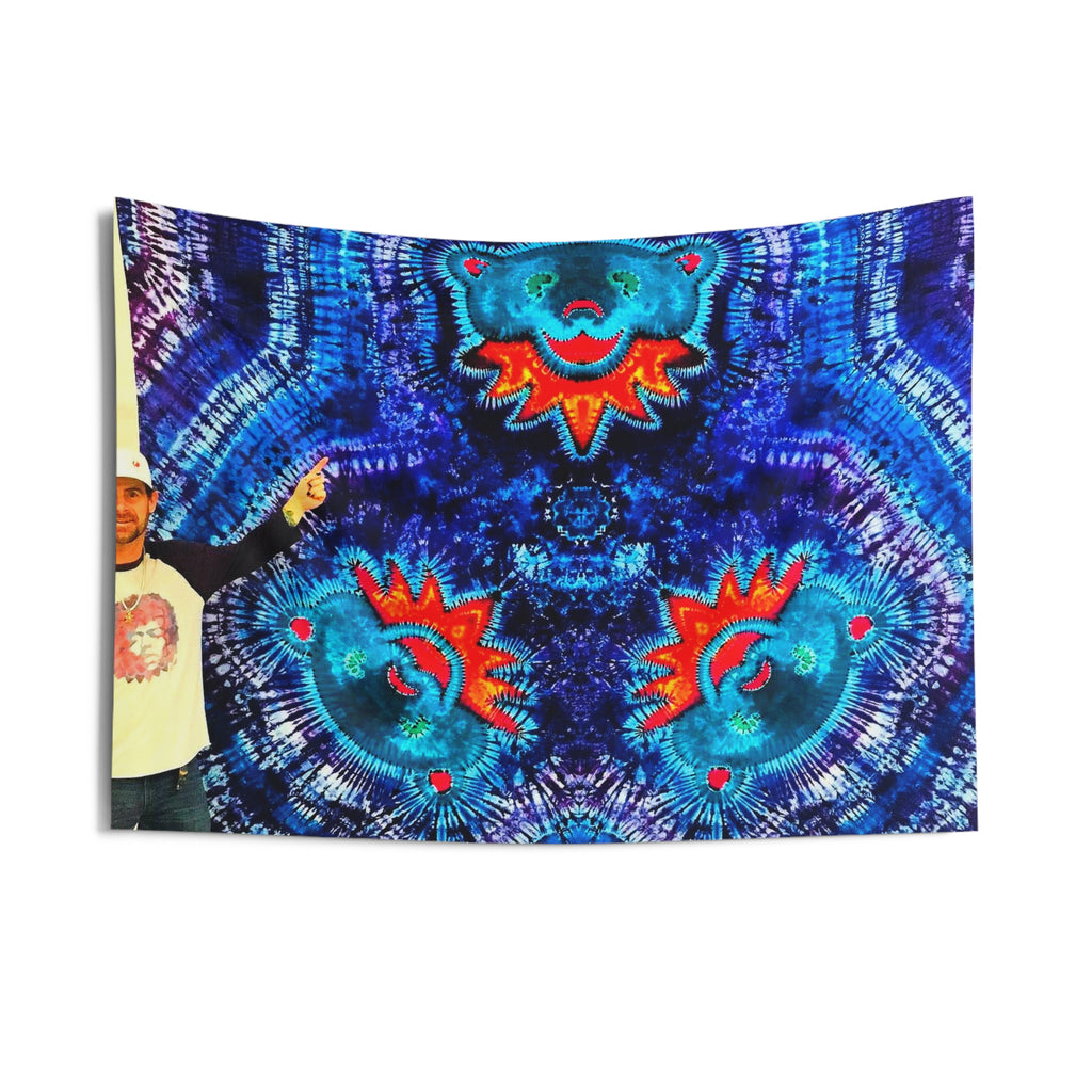 Cosmic Bear Mandala Tie-Dye Wall Tapestry | JamminOn