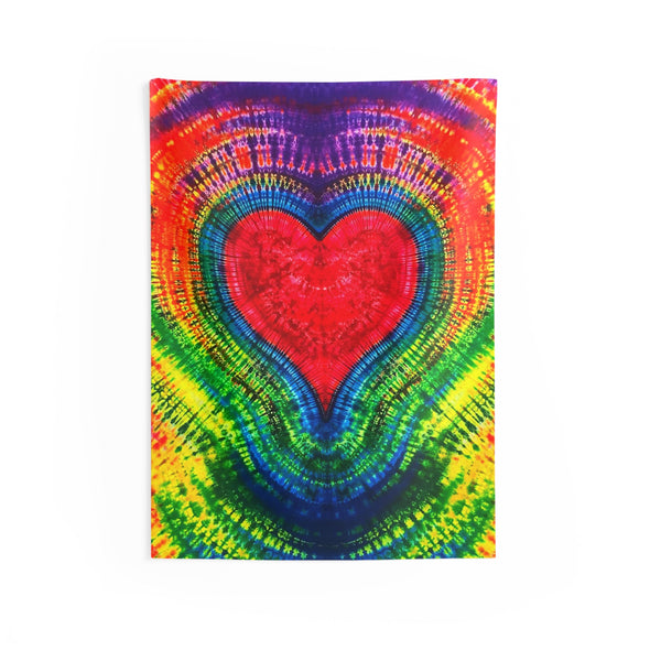 Rainbow Heart Tie-Dye Wall Tapestry | JamminOn
