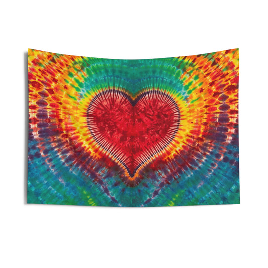 Rainbow Heart Tapestry