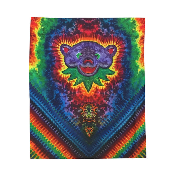 Psychedelic Tie-Dye Velveteen Plush Blanket | JamminOn