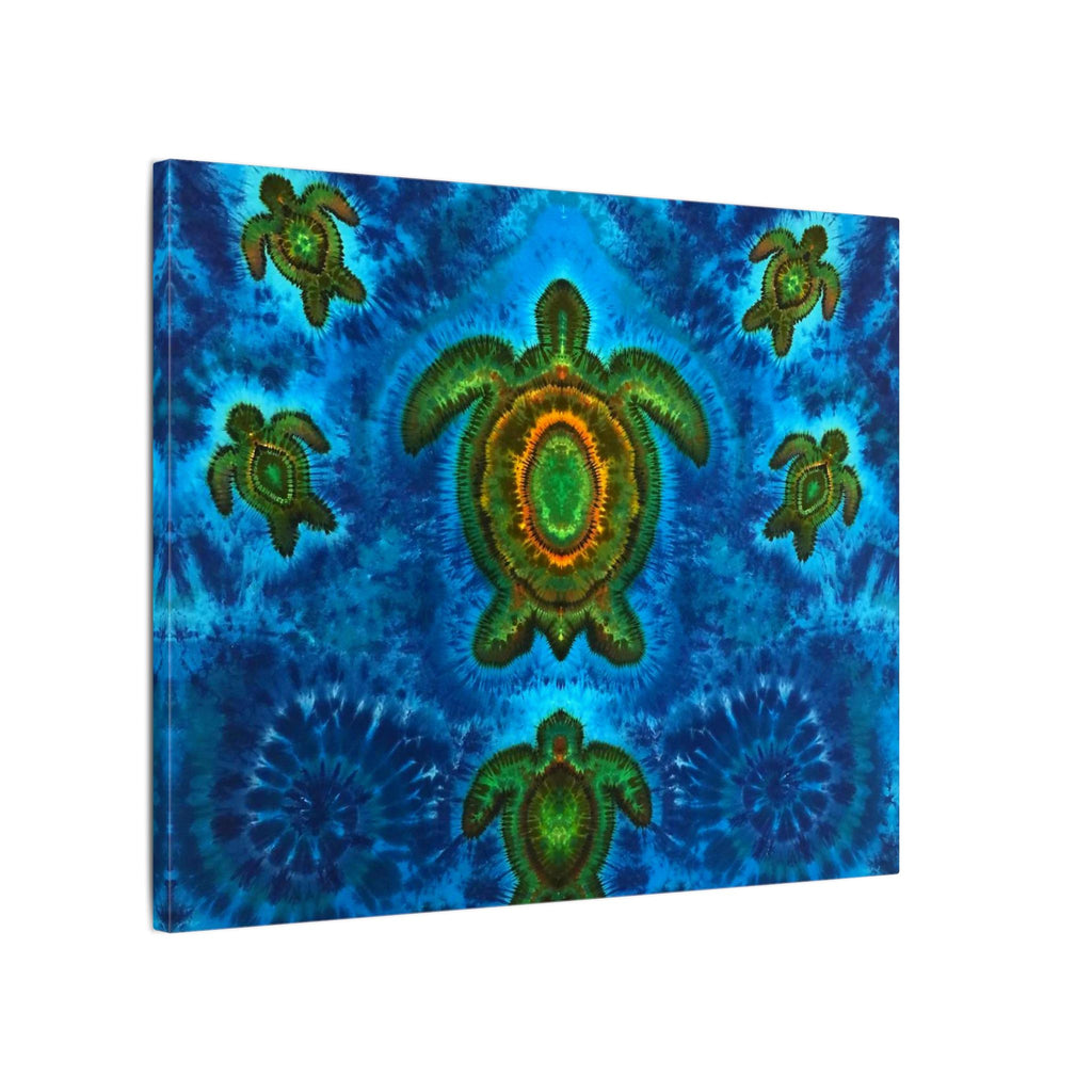 Sea Turtle Family Tie-Dye Canvas Print | JamminOn