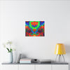 Orange Bear Rainbow Spirals Tie-Dye Canvas Print | JamminOn