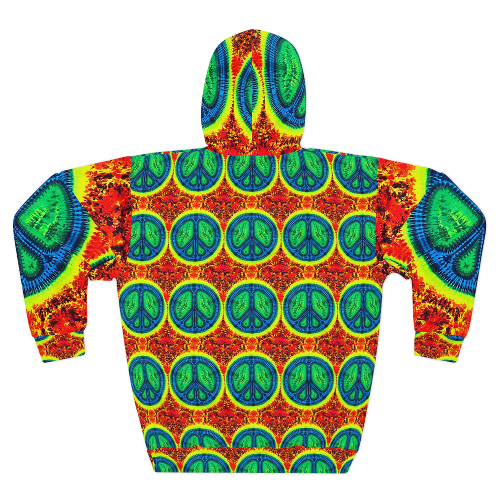 Peace Sign Fire Tie-Dye AOP Hoodie | JamminOn
