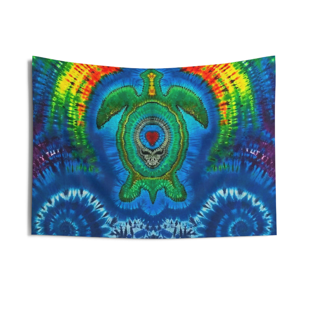 Rainbow Arch Sea Turtle Tie-Dye Wall Tapestry | JamminOn