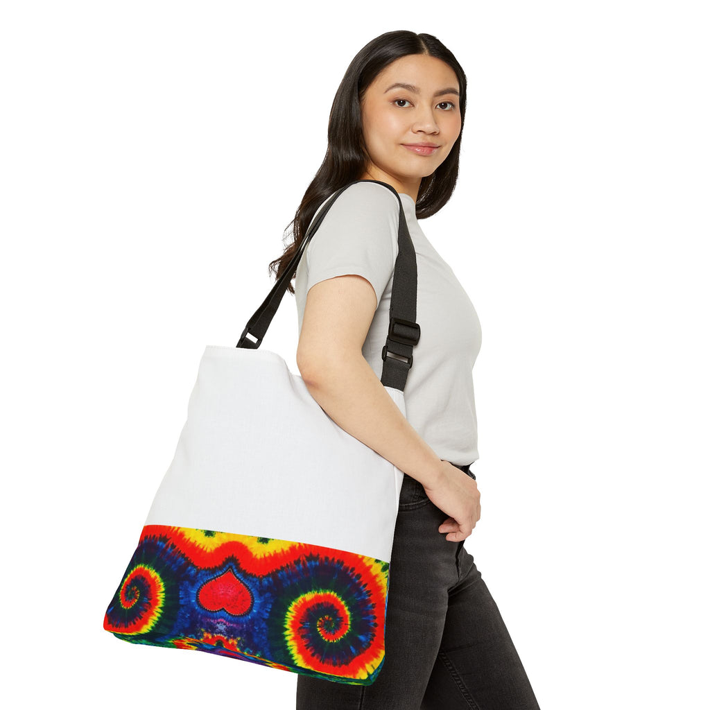 Purple Dancing Bear Hearts Tie-Dye Tote Bag | JamminOn