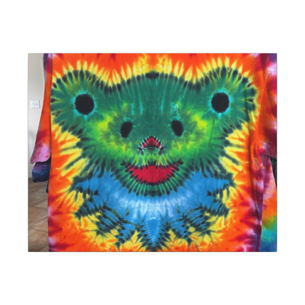 Rainbow Bear Full Spectrum Tie-Dye Wall Art Canvas Print | JamminOn
