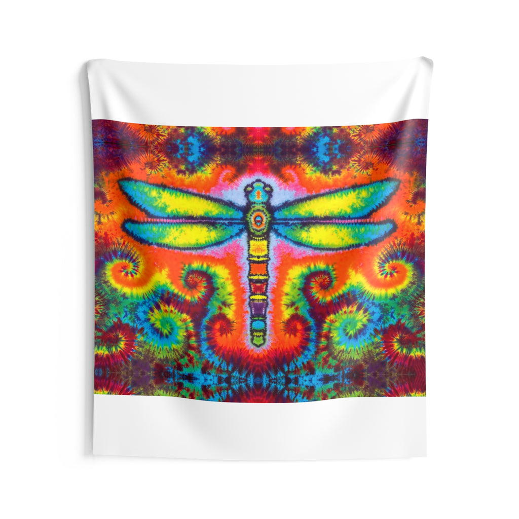 Rainbow Dragonfly Tie-Dye Wall Tapestry | JamminOn