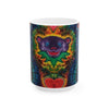 Cosmic Bear Hearts Psychedelic Tie-Dye Coffee Mug | JamminOn