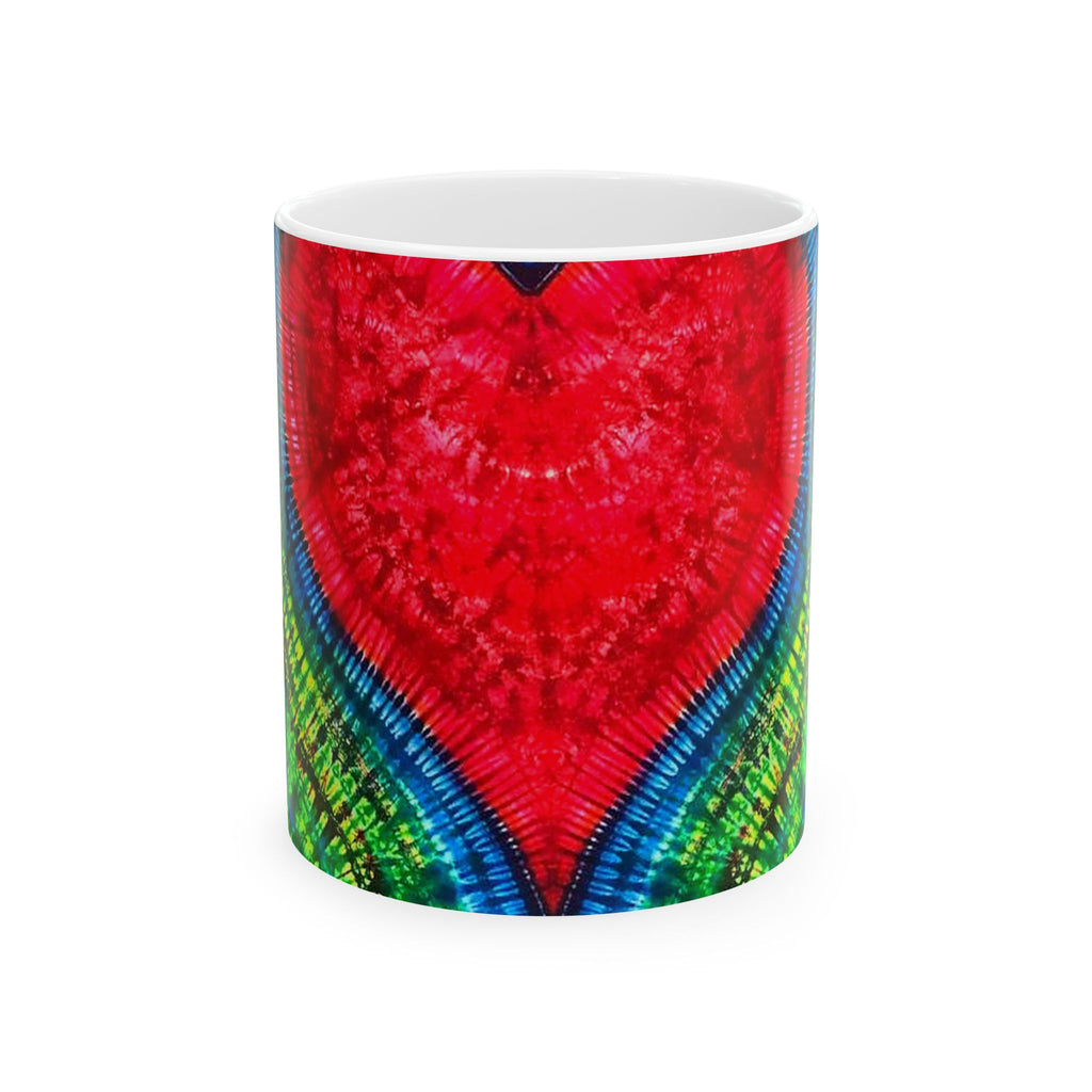 Rainbow Heart Tie-Dye Ceramic Mug | JamminOn